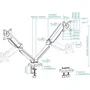 Tooq Soporte de Mesa para 2 Pantallas 17-32 pulgadas, Negro